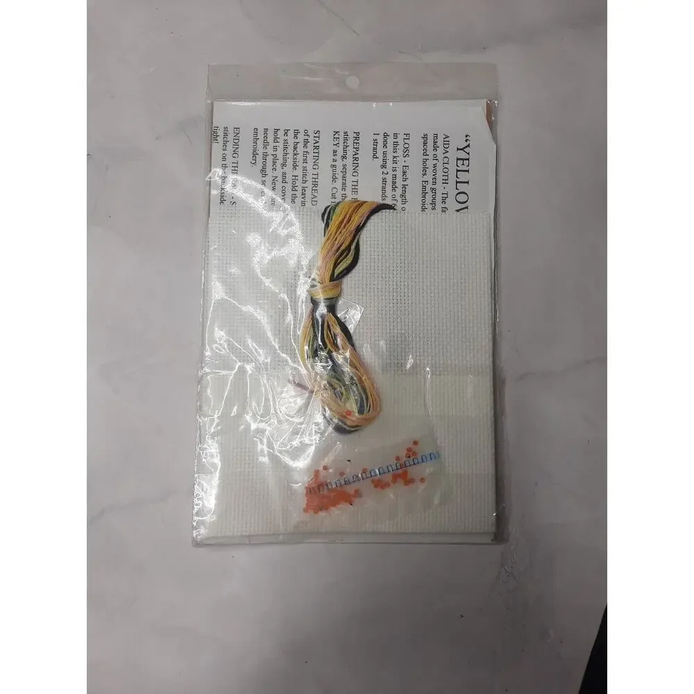 Design Works Counted Cross Stitch Kit Yellow Floral Cat 2807 5x7
